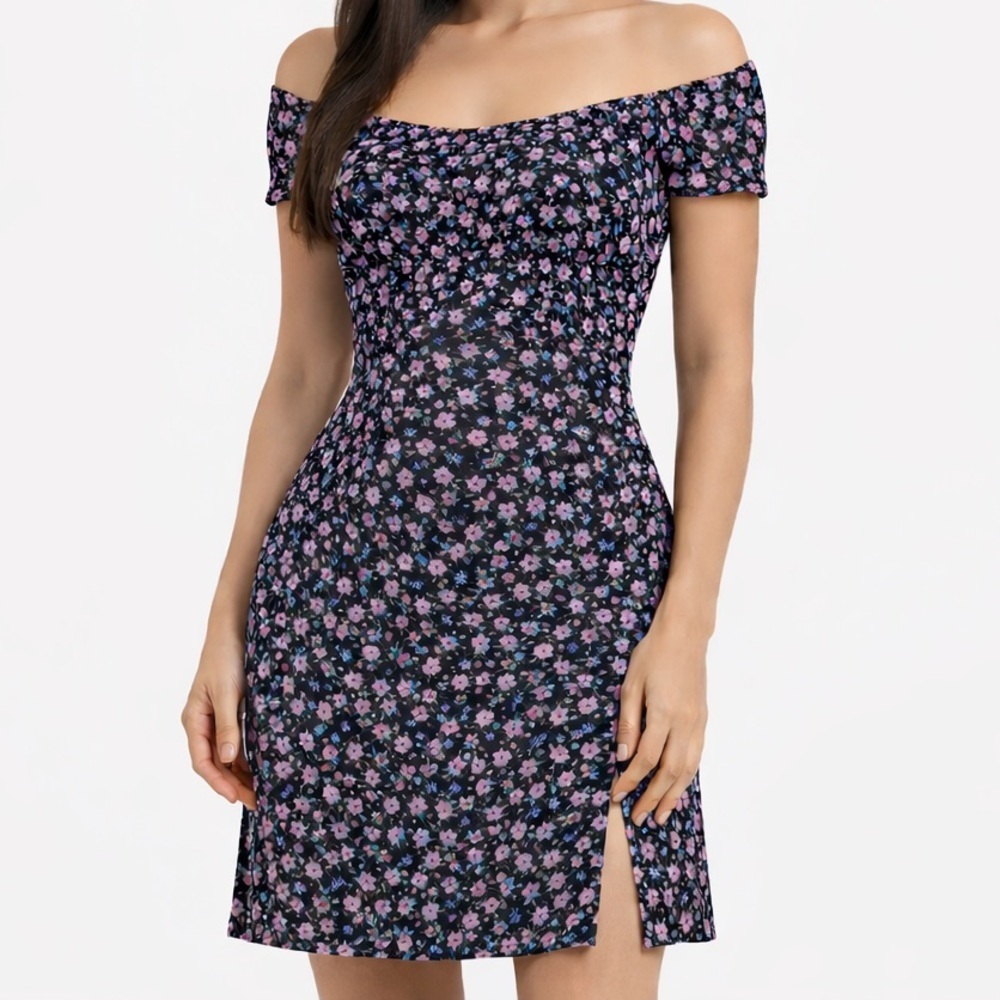 City Triangles‎ Black and Pink Floral Mini Dress